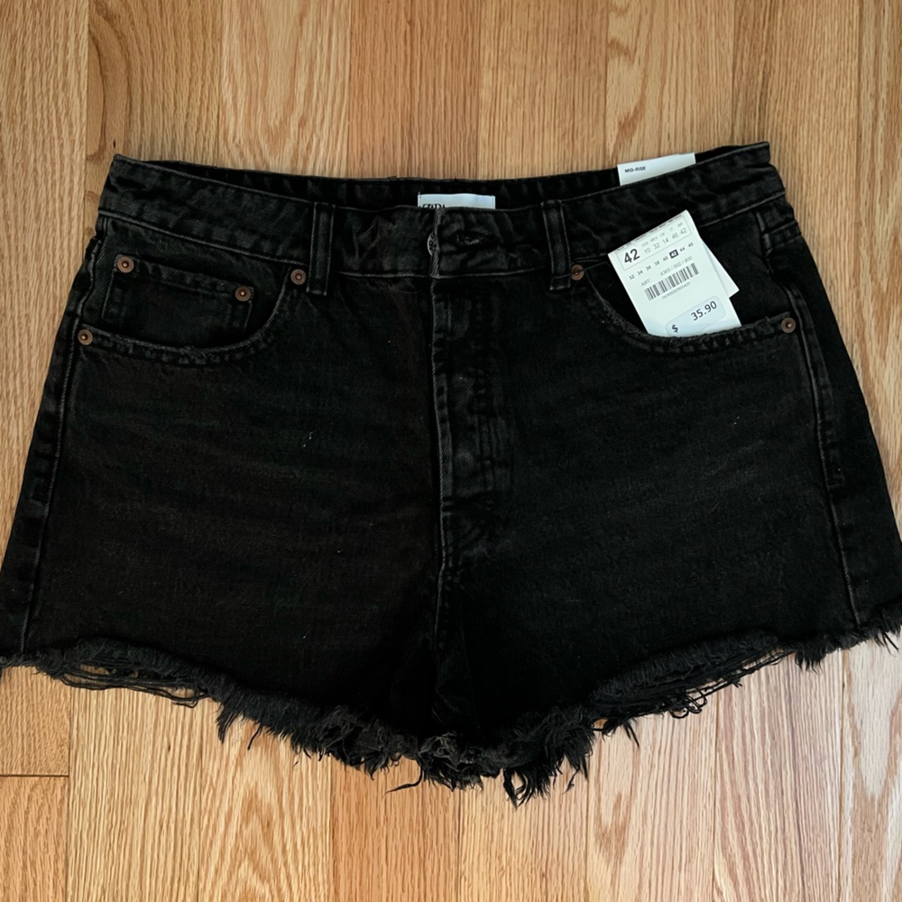 Zara Black Jean Shorts